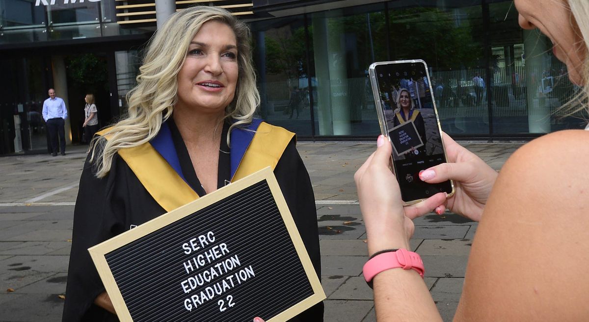 Helena McGarry captured by her daughter at graduation.